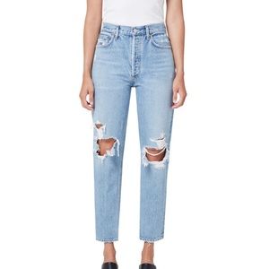 AGOLDE Fen Ripped High Waist Straight Leg Jeans